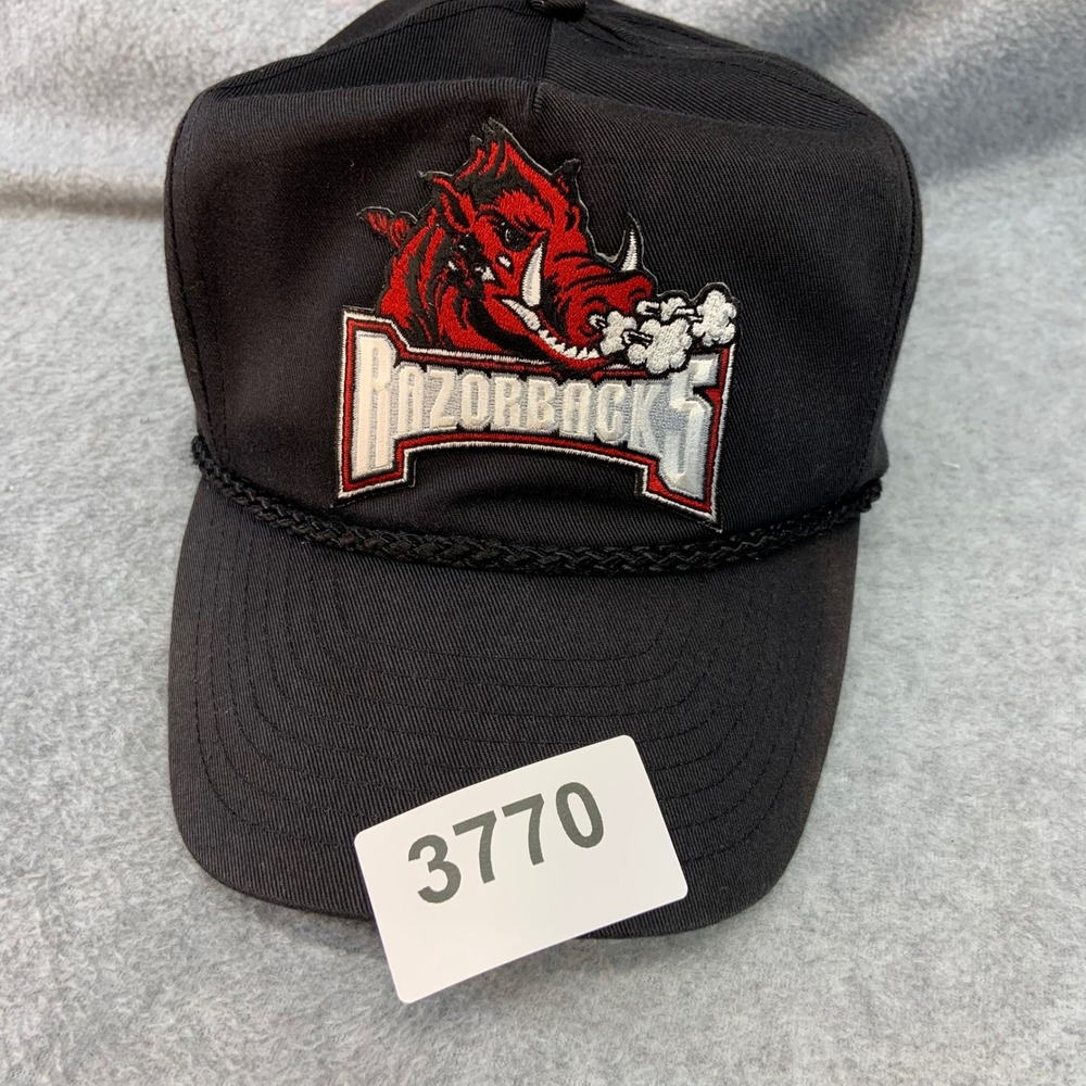 Arkansas Hogs Razorbacks Mens Black Sun Cap Snapback Rope Hat OSFM - Picture 4 of 4